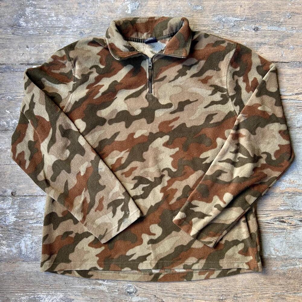 Vintage 90s Starter Camo Quarter Zip Fleece - Size L